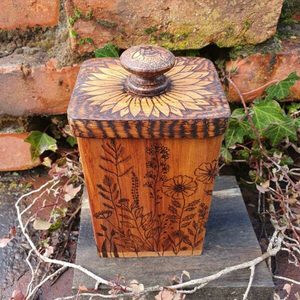Products: Wooden Rectangle Container - Burnt Offerings