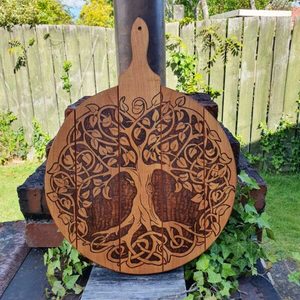 Products: Large Round Celtic Board - Burnt Offerings