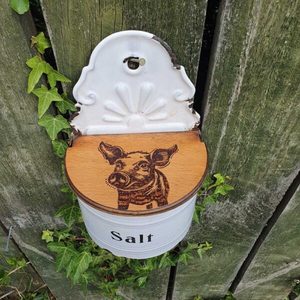 Vintage Enamel Salt Pig - Burnt Offerings