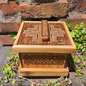 Products: Funky Celtic Wooden Box - Burnt Offerings