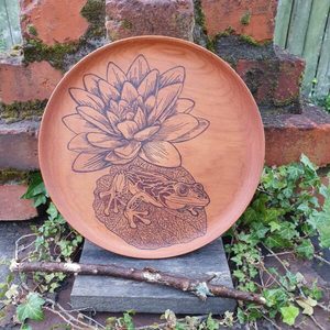 Frog and Lotus Platter - Burnt Offerings