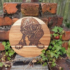 Products: Round Puppy Board - Burnt Offerings
