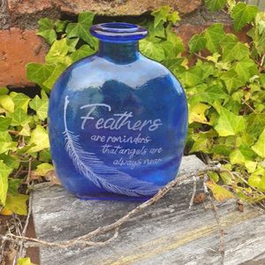 Little Blue Feather Bottle - Burnt Offerings