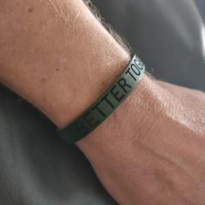 Accessories: Green Leather Bracelet