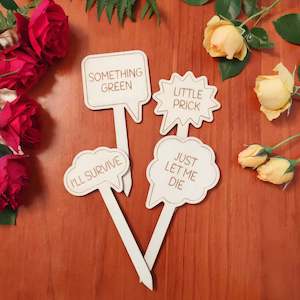 Funny Sayings Garden Markers (Set of 4)