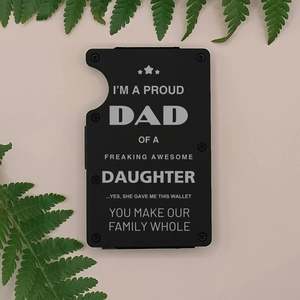 Proud Dad Design Metal Wallet