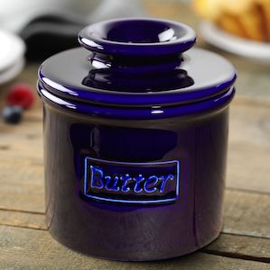 Cafe Retro Collection: Cobalt Blue Cafe Retro Butter Bell Crock