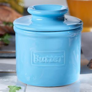 Cafe Retro Collection: Sky Blue Cafe Retro Butter Bell Crock