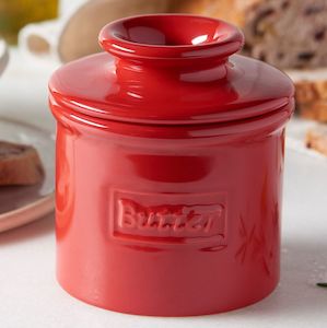Cafe Retro Collection: Maraschino Red Cafe Retro Butter Bell Crock