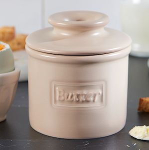 Cafe Matte Collection: Matte Beige Cafe Butter Bell Crock