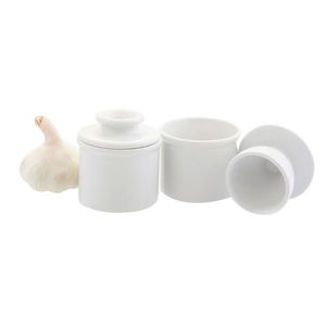 Specialty Collection: White Petit Butter Bell Crock - Set Of Two