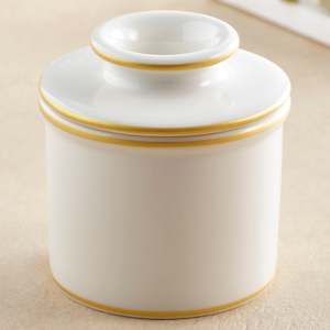 Our Best Selling Butter Bell Crocks: Limited Edition: Le Bistro Butter Bell crock with Brushed Gold Trim