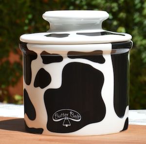 Farmhouse Collection: Black & White Cow Pattern Butter Bell Crock