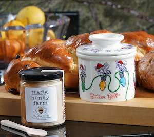Holiday Gift Set: Christmas Honey Bee Butter Bell® Crock + Hapa Honey Cinnamon &hellip;