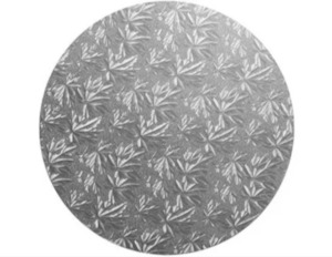 Packaging: 9" (22.5cm) Round Masonite Cake Board Silver