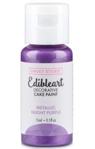 Sweet Sticks: Edible Metallic Paint Bright Purple 15ml