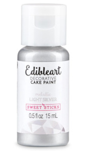 Sweet Sticks: Edible Metallic Paint Light Silver 15ml