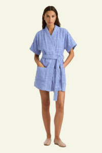 Towelling Mini Robe - Kin Cornflower