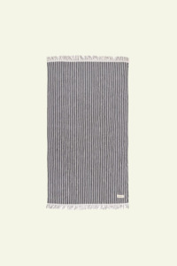 Towels: Beach Towel - Laurens Navy Stripe