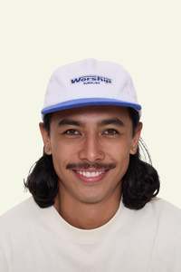 Low Goes Cord 5 Panel Hat - White