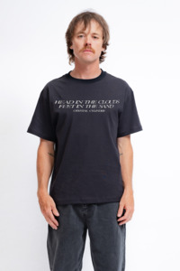 Crystal Cylinder: Mens Motto Script Tee - Washed Black