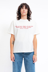 Crystal Cylinder: Womens Motto Script Tee - Bone