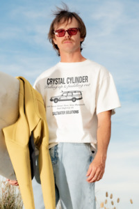 Crystal Cylinder: Mens Flying Brick Tee - Bone