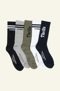Minimal Thrills 5 Pack Sock - Multi