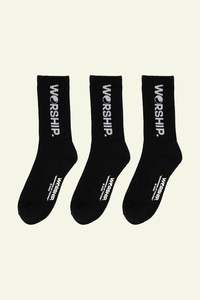 Core Socks 3 Pack- Black