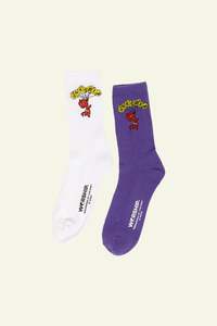 Floater Socks 2 Pack - White / Prism Violet