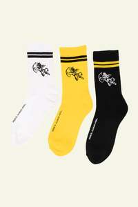 Cherub Socks 3 Pack - Black / Yellow / White