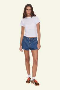 Clearance: Lola Low Rise Baggy Short - Deep Vintage Blue