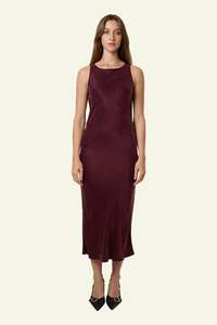 Clearance: Kathleen Slip Dress - Mahogany