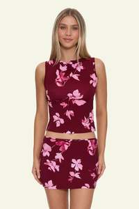 Top: Full Bloom Tank - Pomegranate