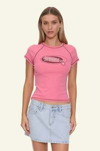 Track Record Raglan Club Tee - Gum