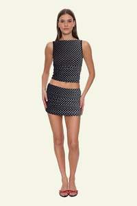 Skirt: Disconnect Mesh Mini Skirt - Black