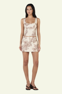 Koula Mini Skirt - Rolling Waves Beige