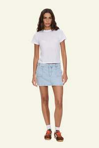 Wyatt Y2K Mid Rise Mini Skirt - Serenity Blue