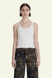 Womens Clothing: Fine Rib Thin Tank - White
