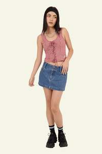 Glazed & Confused Micro Skirt - Sky High Blue