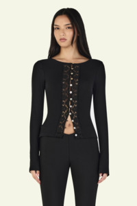 Ownley: Nina Cardi Top - Black