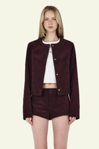 Ownley: Cadence Cord Jacket - Cherry Choc