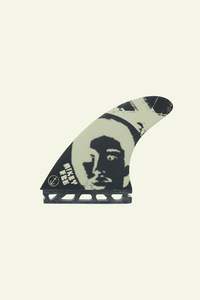 Thruster Fins: Mikey February Thruster Single Tab - Beige / Black