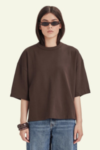 Clearance: Heavy Boxy Tee - Cocoa