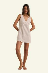 Womens New Arrivals: Valley Stripe Mini Dress - Tan