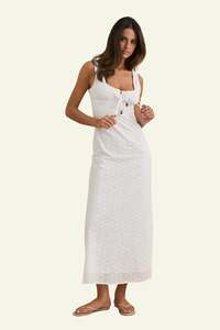 Gigi Gathered Maxi Dress - White