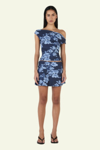 Ownley: Camila Top - Rolling Waves Navy