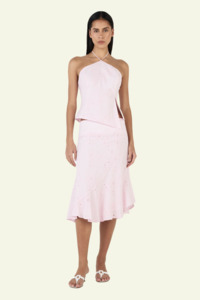 Ownley: Anousha Halter Top - Baby Pink Anglaise