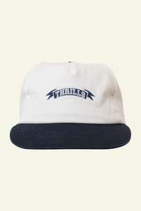 Headwear: Penant 5 Panel Cap - Heritage White / Classic Blue