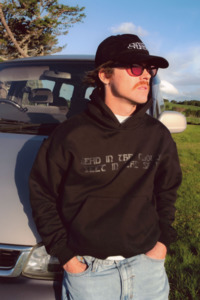 Mens Outerwear: Mens Motto Hood - Washed Black